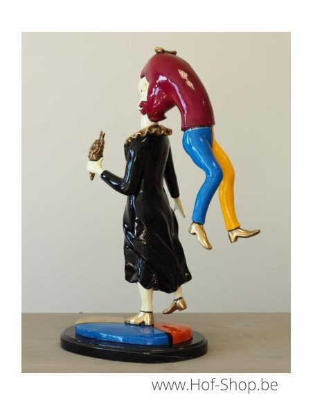 Kleurrijk modern koppel - bronzen beeld (B91210)