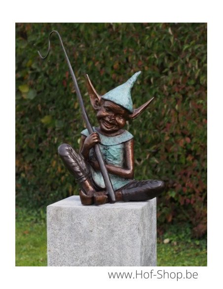Pixie avec un crochet - statue en bronze (B91322)