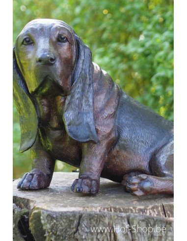 Basset - statue en bronze (B94566)