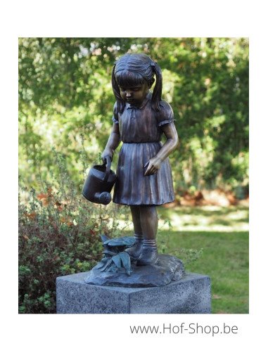 Meisje met gieter - bronzen beeld (PB61038)