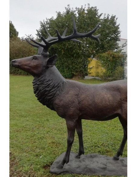 Grand cerf - statue en bronze (PB61039)