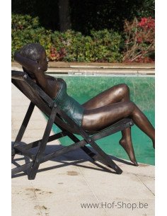 Femme en train de bronzer - statue en bronze (PB61065)