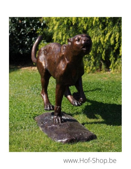 Lopende cheetah - bronzen beeld (PB61084)