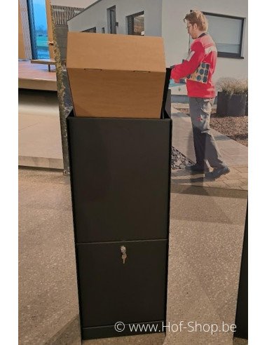 Dropbox Small RAL 9005 Front Door - eSafe pakketbus aluminium