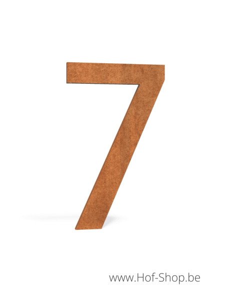Numéro 7 en acier Corten (12 cm de haut) - Numéro de maison Adezz