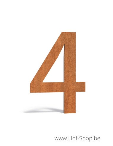 Numéro 4 en acier Corten (12 cm de haut) - Numéro de maison Adezz