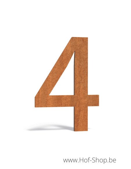 Numéro 4 en acier Corten (12 cm de haut) - Numéro de maison Adezz