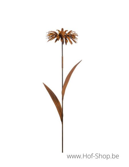 Tuinsteker Bromelia 3D op steel - metalen figuur in ecoroest (MD70037)