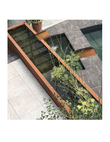 Étang 400 x 100 x 60 cm - Adezz Étang  en acier corten