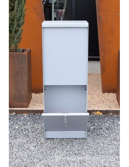 MODÈLE DE SHOWROOM Dropbox Small RAL 9006 Back Door - eSafe boîte à colis aluminium