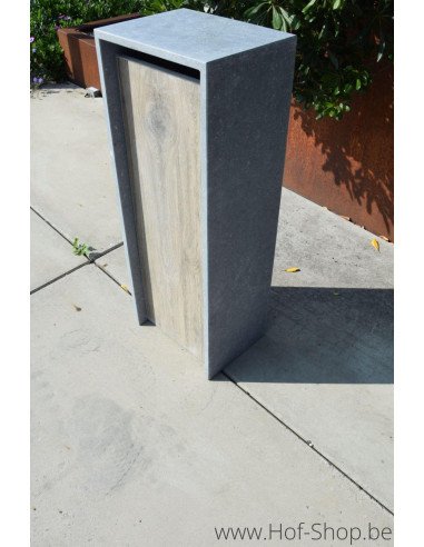 P-Box 4 Aspect bois - boîte aux lettres en pierre bleue