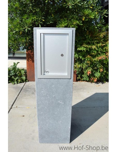 P-Box 9 Aspect bois - boîte aux lettres en pierre bleue