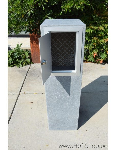 P-Box 9 Aspect bois - boîte aux lettres en pierre bleue