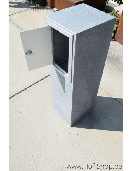 P-Box 9 Aspect bois - boîte aux lettres en pierre bleue