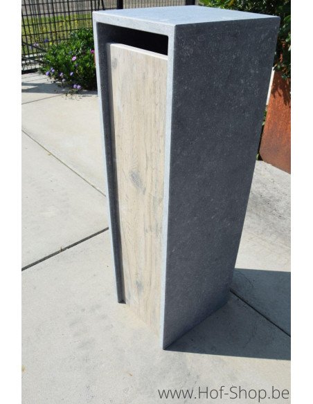 P-Box 9 Aspect bois - boîte aux lettres en pierre bleue