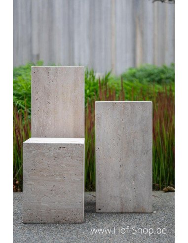 Travertin Sokkel 30 x 30 x 80 cm - Zuil Solace Living