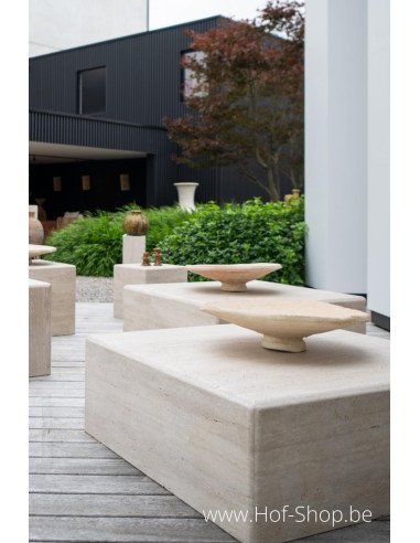 Cube en travertin 30 x 30 x 100 cm - Colonne Solace Living