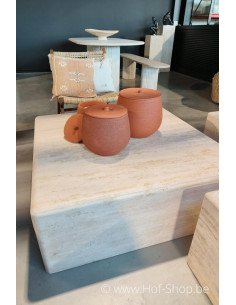 Cube en travertin 30 x 30 x 100 cm - Colonne Solace Living
