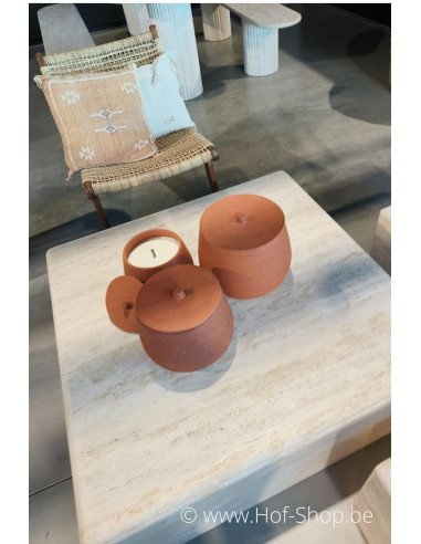 Cube en travertin 30 x 30 x 100 cm - Colonne Solace Living