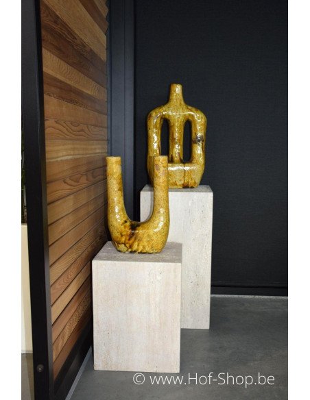 Travertin Sokkel 30 x 30 x 40 cm - Zuil Solace Living