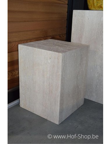 Piédestal en travertin 30 x 30 x 40 cm - Colonne Solace Living