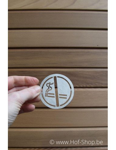 Niet roken - inox plaatje type 'fuji'