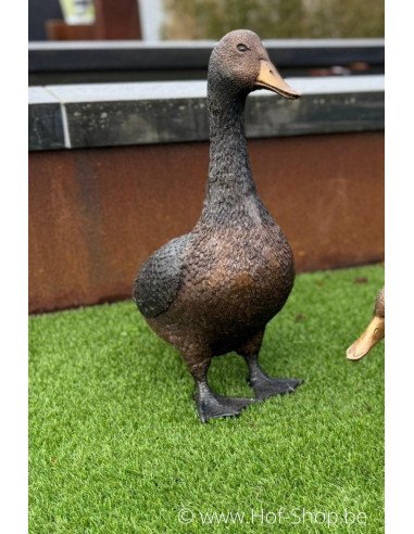 Staande eend  - bronzen beeld (GA1267BR-B)