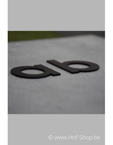 Letter D - zwart inox 5 cm hoog