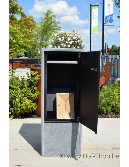 Cobox 8 Divo Aspect bois - boîte aux lettres en pierre bleue