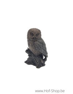 Uil op boomstronk - bronzen beeld (BS1513B)