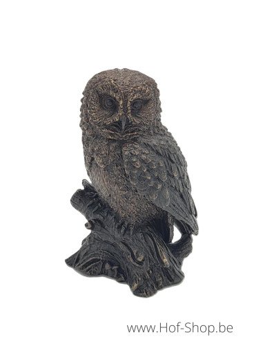 Hibou sur une souche d'arbre - statue en bronze (BS1514B)