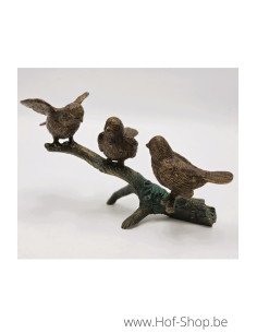 Trois moineaux sur une brindille - statue en bronze (BS0977B)
