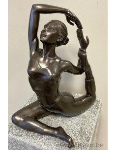 Yoga Meisje Zittend - bronzen beeld (BS1495B)