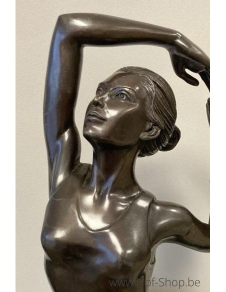 Fille de yoga - statue en bronze (BS1495B)