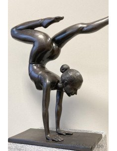Fille de yoga en poirier - statue en bronze (BS1496B)