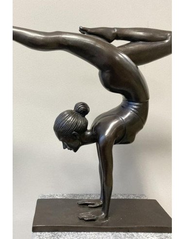 Yoga Meisje Handstand - bronzen beeld (BS1496B)