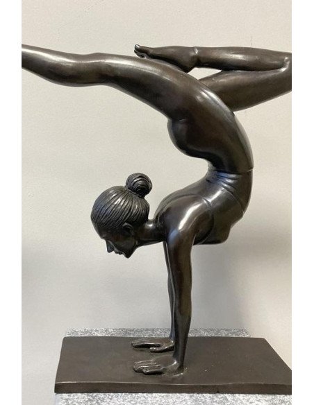Yoga Meisje Handstand - bronzen beeld (BS1496B)