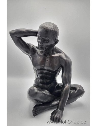 Homme assis nue - statue en bronze (BS1480B)