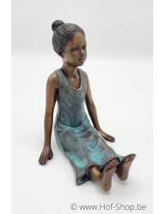 Fille assise - statue en bronze (BS1498B)