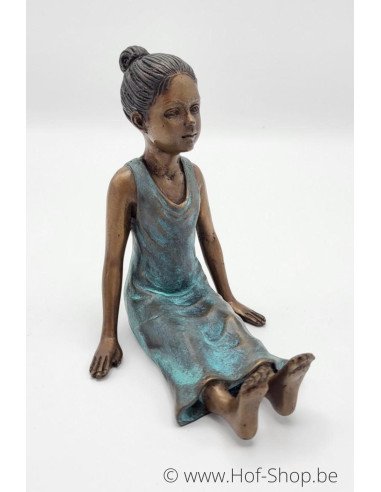 Fille assise - statue en bronze (BS1498B)