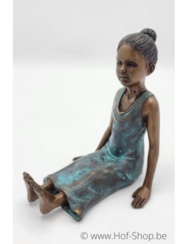 Fille assise - statue en bronze (BS1498B)
