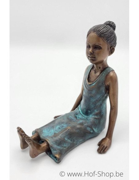 Zittend meisje - bronzen beeld (ABS1498B)