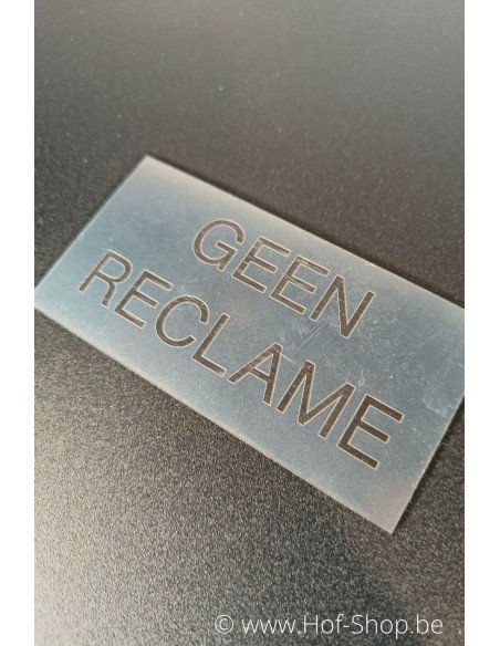 Geen reclame sticker - acrylplaatje