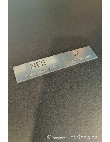 NEE reclamedrukwerk JA regionale pers - tableau acrylique