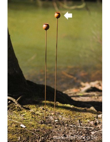 Papaver groot - metalen figuur in ecoroest (MD70012)