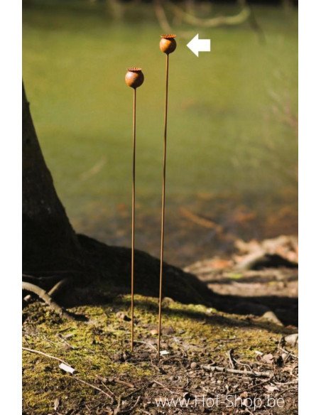 Papaver groot - metalen figuur in ecoroest (MD70012)
