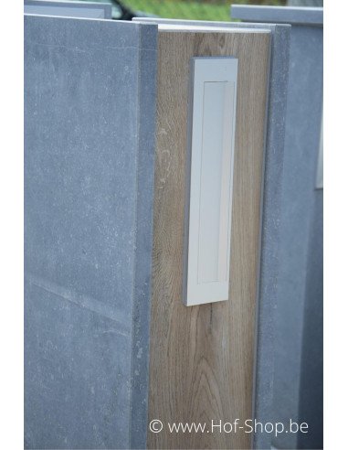 M-Box E Aspect bois - boîte aux lettres en pierre bleue