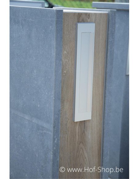 M-Box E Aspect bois - boîte aux lettres en pierre bleue