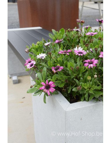 OUTLET Banc de jardin 160 x 40 x 42 avec 1 bac à fleurs - banc de jardin YAST en pierre bleue