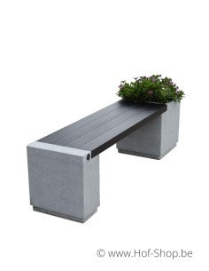 OUTLET Banc de jardin 160 x 40 x 42 avec 1 bac à fleurs - banc de jardin YAST en pierre bleue